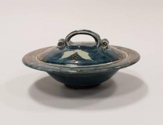 Stoneware Tureen with Dark Blue Celadon Glaze