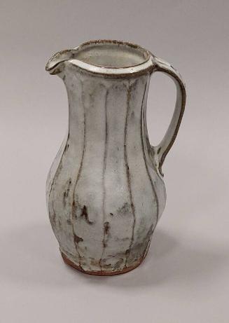 White Faceted Jug with Chun Glaze