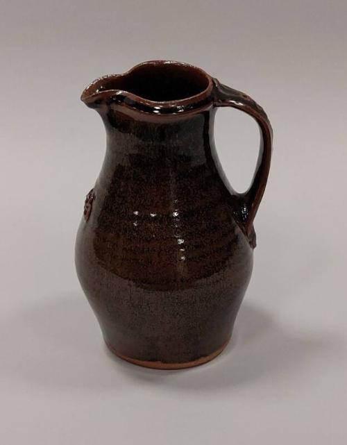 Large Stoneware Jug with Tenmoku Glaze and Iron Glaze