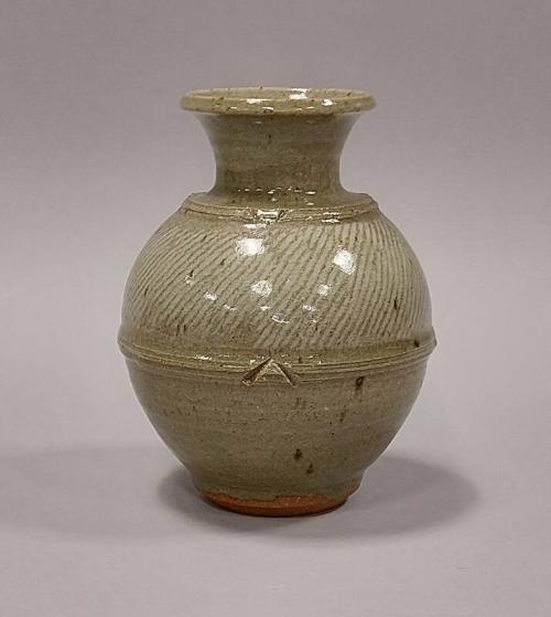 Stoneware Vase with Wood Ash Glaze
