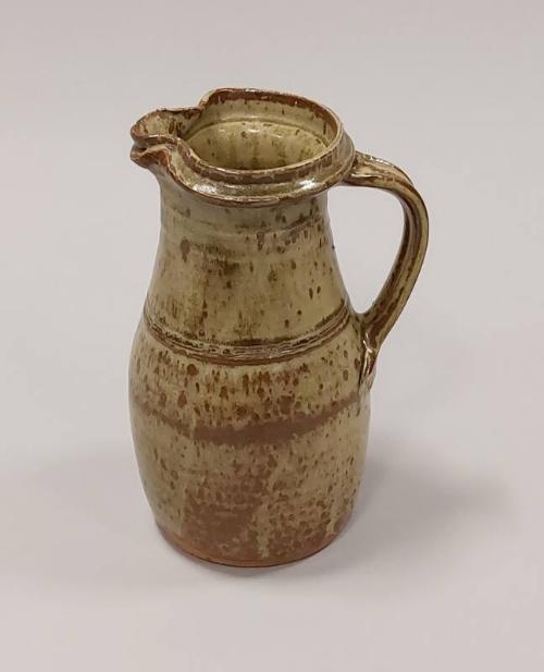 Stoneware Medium Jug with Green Ash and Celadon Glaze