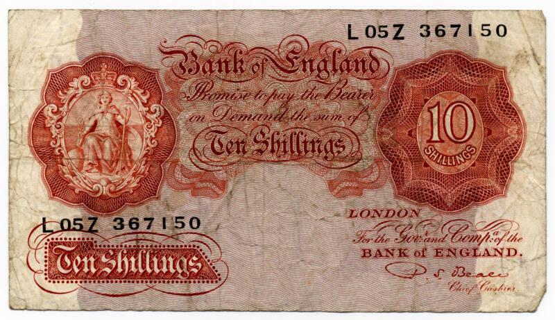 Ten-shilling Note (1928 Type : Bank of England )