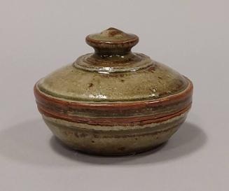 Stoneware Small Covered Dish with Green Ash Glaze