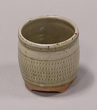 Stoneware Small Jar with Green Ash Glaze