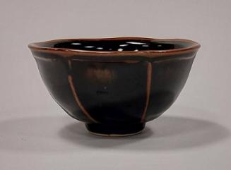 Porcelain Bowl with Tenmoku Glaze