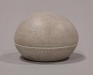 Porcelain Lidded Box With White Celadon Crackle Glaze