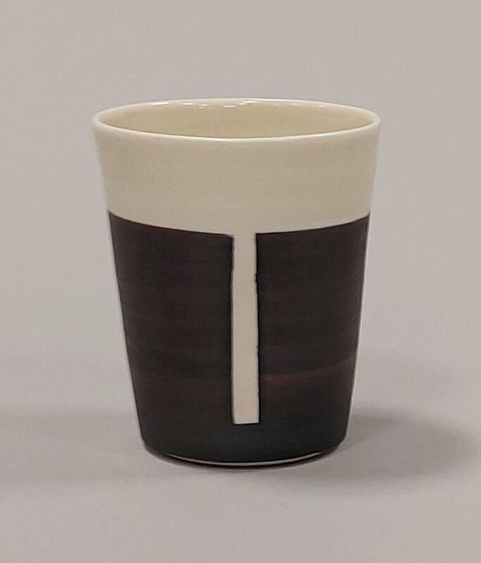 White and Brown Porcelain Beaker