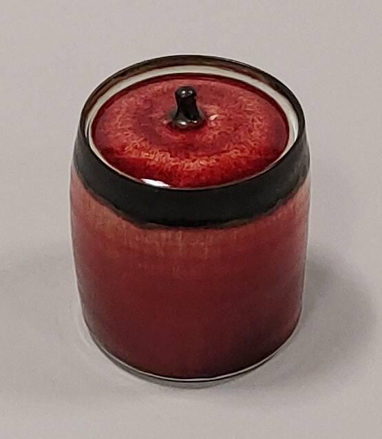 Porcelain Mizusashi With Sang De Boeuf And Celadon Glazes