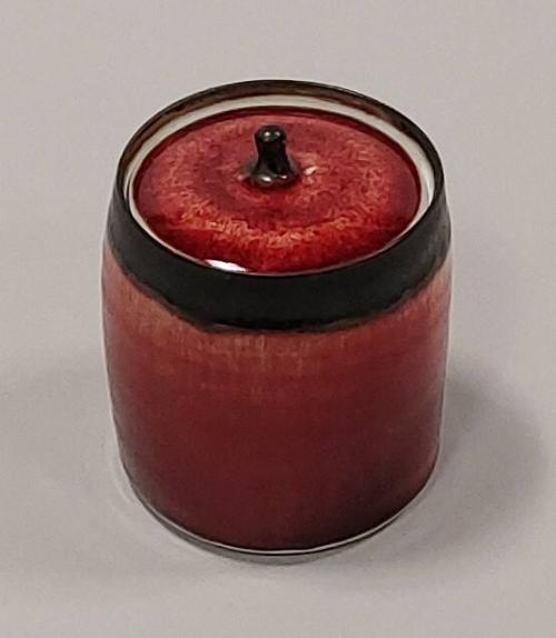 Porcelain Mizusashi With Sang De Boeuf And Celadon Glazes