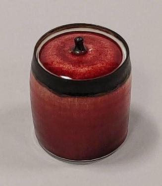 Porcelain Mizusashi With Sang De Boeuf And Celadon Glazes