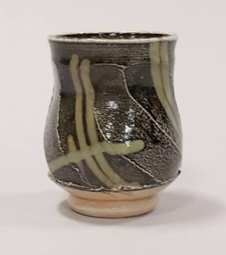 Stoneware Faceted Guinomi With Sodium Vapour Glaze