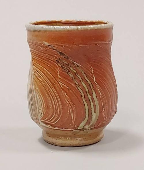 Stoneware Faceted Guinomi With Sodium Vapour Glaze