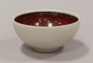 Stoneware Bowl With Celadon Glaze and Rust-Red Iron Glaze