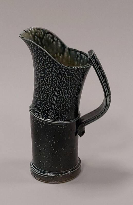 Stoneware Large Articulated Salt-Glaze Jug with Angled Neck