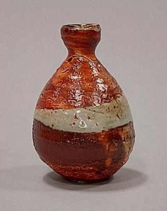 Stoneware Tokkuri With Shino Glaze