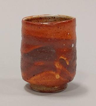 Stoneware Yunomi With Finger Waves And Shino Glaze