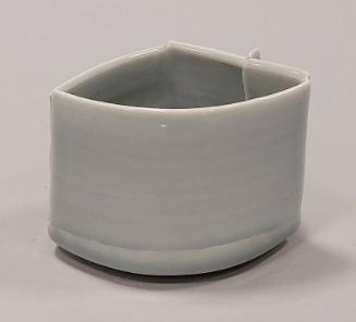 Porcelain Angular Constructed Vessel with Celadon
