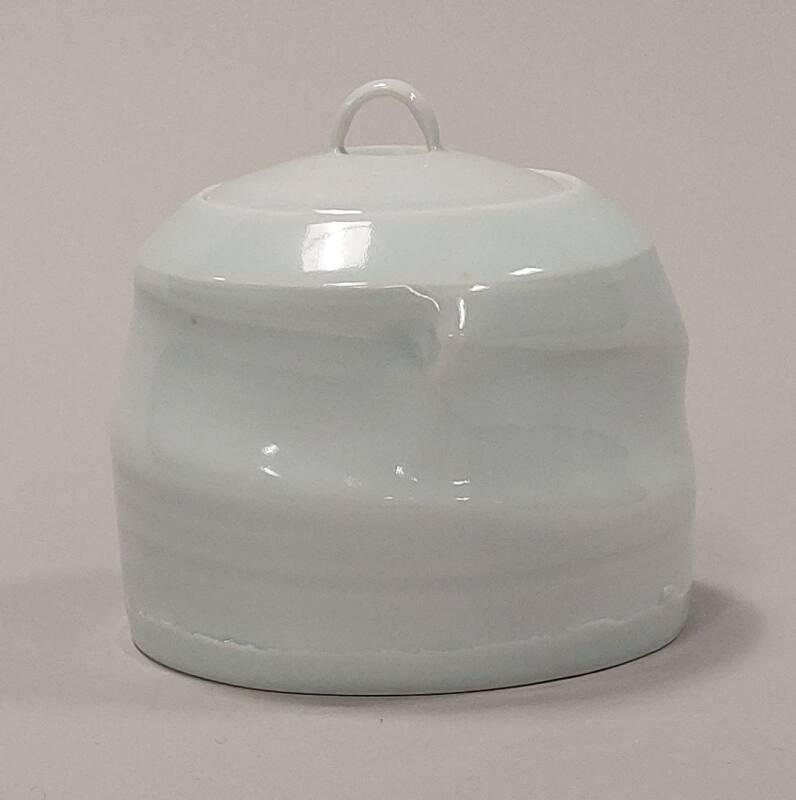 Porcelain Lidded Jar with Celadon Glaze