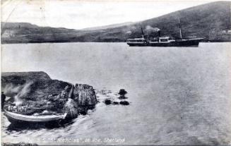 view of starboard side of 'st nicholas' at voe, shetland