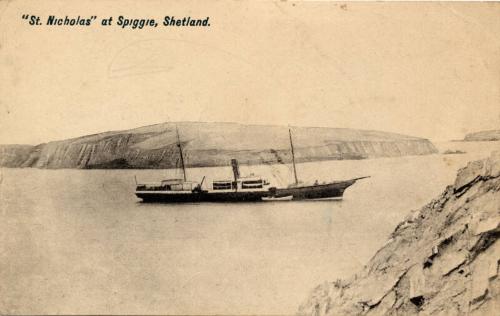 view of starboard side of 'st nicholas' at spiggie, shetland