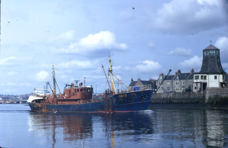 colour slide showing the trawler Ardenlea in Aberdeen harbour