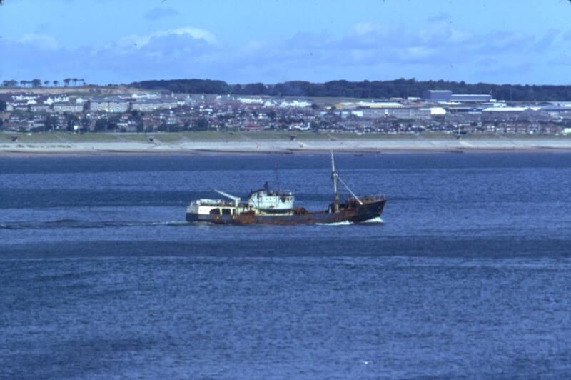 colour slide showing the trawler Cedarlea in Aberdeen harbour