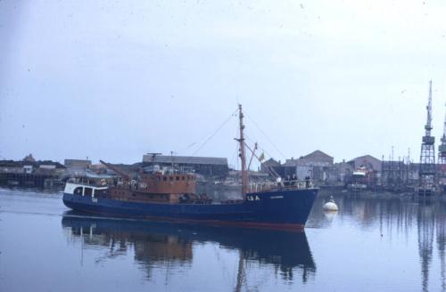 colour slide showing the trawler Cedarlea in Aberdeen harbour