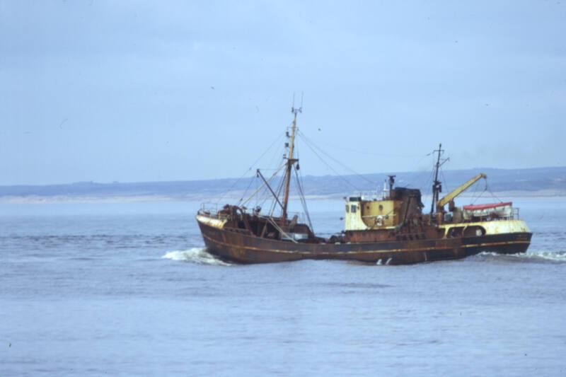 colour slide showing the trawler Eredene at sea