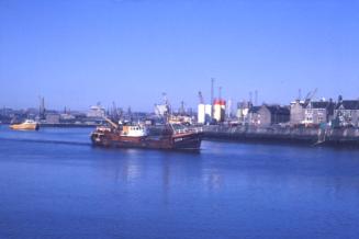 colour slide showing the trawler Eredene in Aberdeen harbour