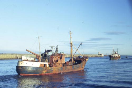 colour slide showing the trawler Locarno in Aberdeen harbour