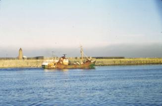 colour slide showing the trawler Strathelliot in Aberdeen harbour