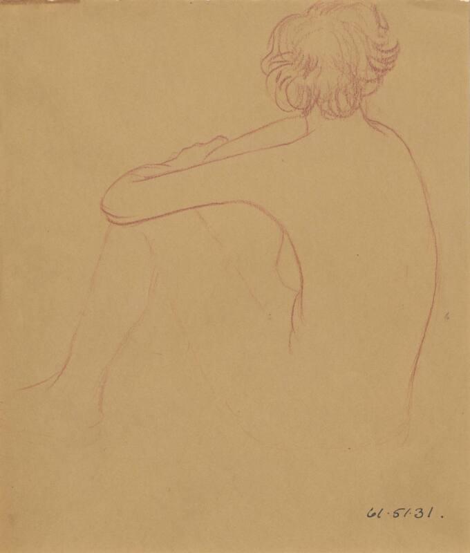 Seated Female Nude - Back View (Unfinished Sketch)