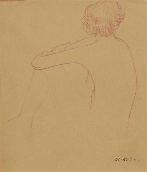 Seated Female Nude - Back View (Unfinished Sketch)