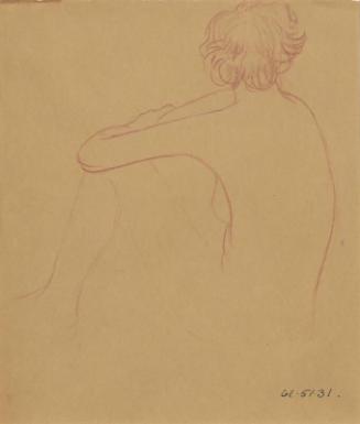 Seated Female Nude - Back View (Unfinished Sketch)