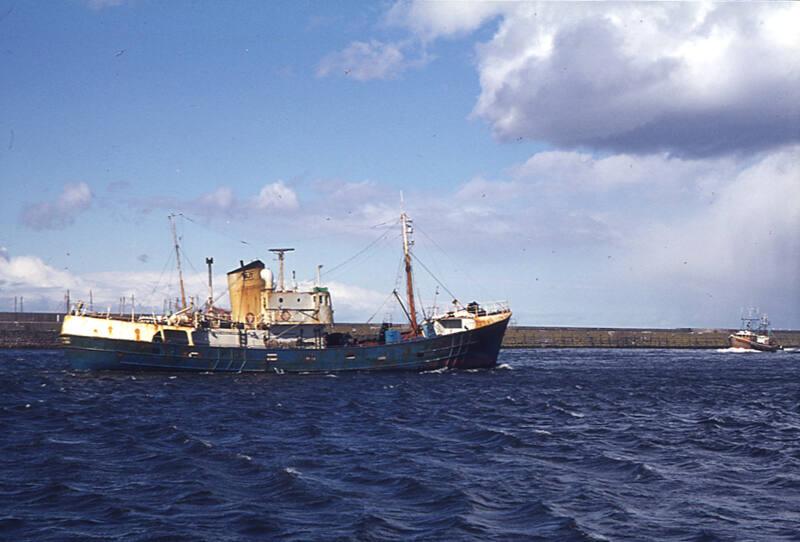 colour slide showing the trawler Summerlee in Aberdeen harbour