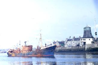 colour slide showing the trawler Summervale in Aberdeen harbour