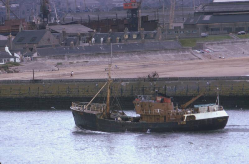 colour slide showing the trawler Aberdeen Venturer in Aberdeen harbour