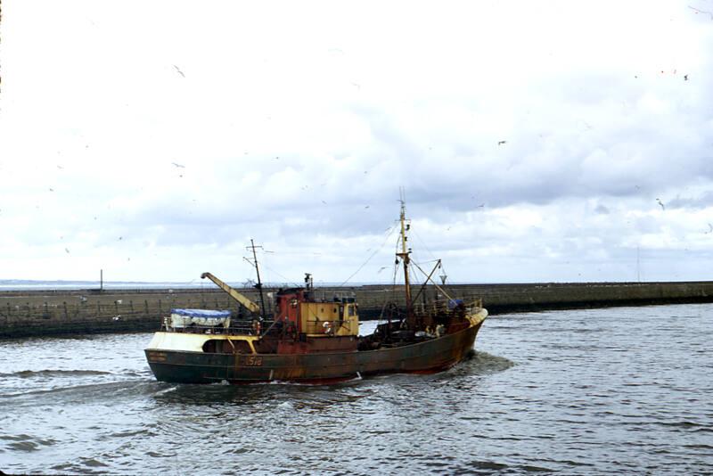 colour slide showing the trawler Clova in Aberdeen harbour