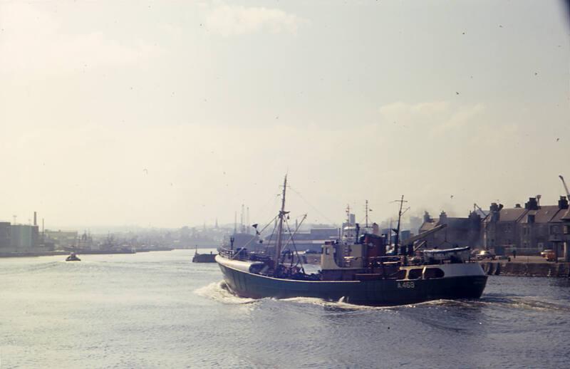 colour slide showing the trawler Gilmar in Aberdeen harbour