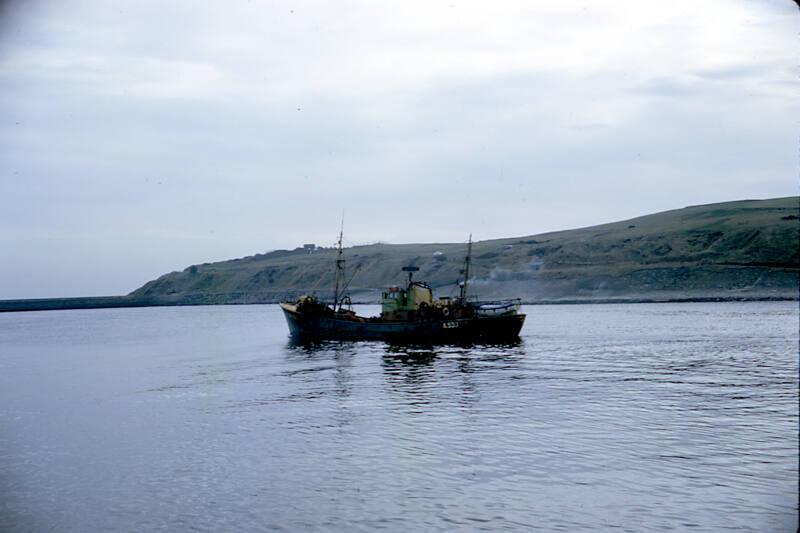 colour slide showing the trawler Hawkflight in Aberdeen harbour