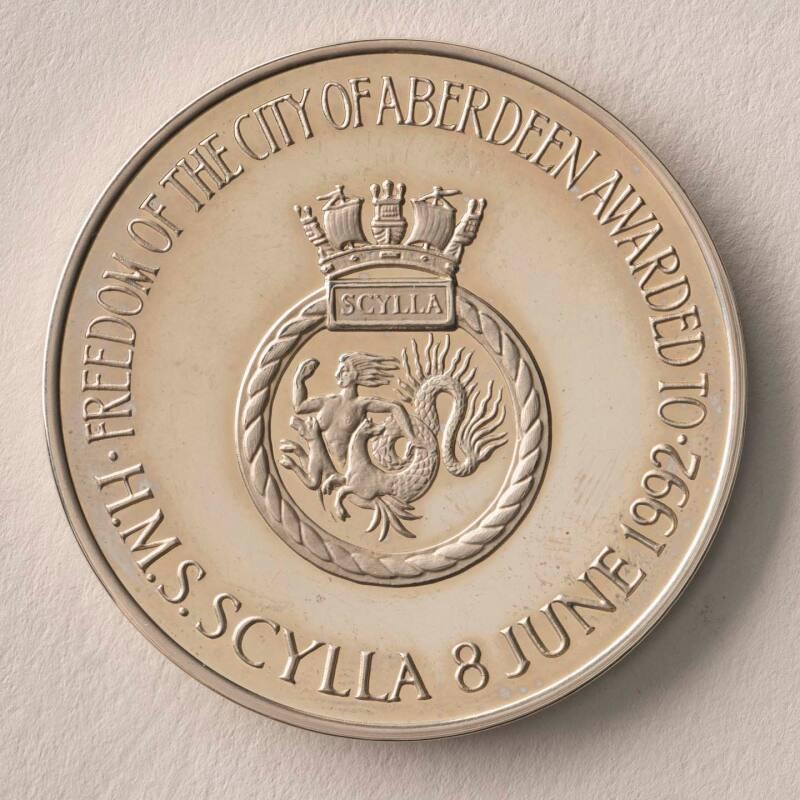 Commemorative Medallion Marking The Freedom Of The City Awarded to HMS Scylla, 8 June 1992