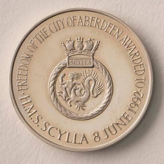 Commemorative Medallion Marking The Freedom Of The City Awarded to HMS Scylla, 8 June 1992