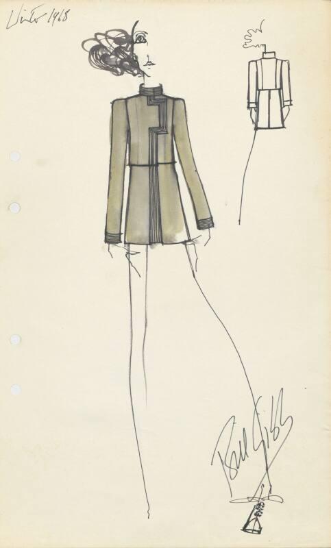 Drawing of Minidress for Winter 1968 Collection