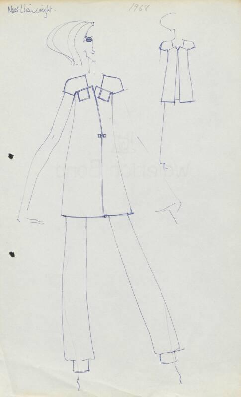 Drawing of Jacket and Trousers designed for Miss Wainwright