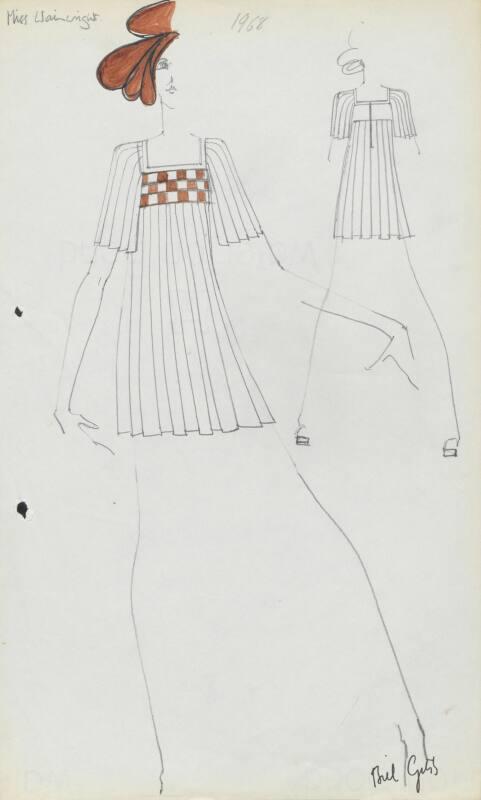 Drawing of Dress designed for Miss Wainwright