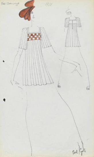 Drawing of Dress designed for Miss Wainwright