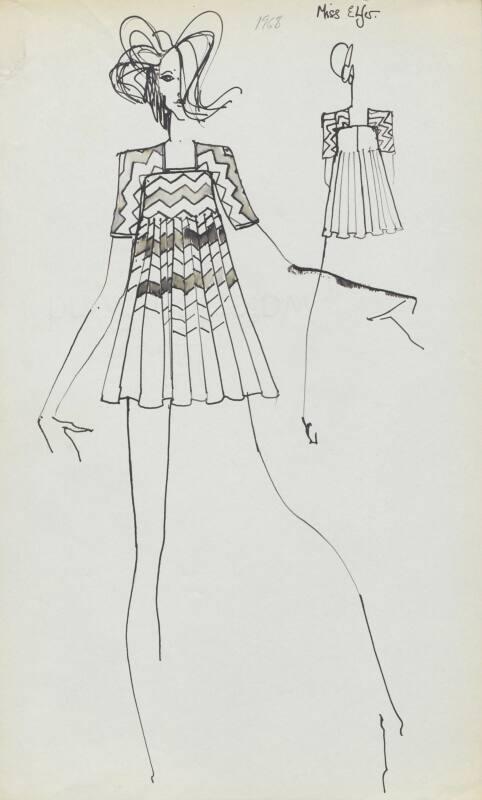 Drawing of Dress designed for Miss Elfer