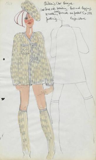 Drawing of Coat Dress for 1968 Childrenswear Collection