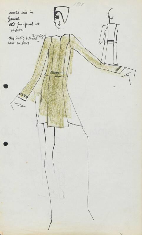 Drawing of Skirt Suit