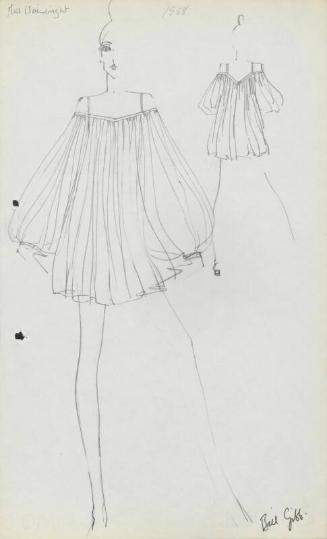 Drawing of Dress for designed Miss Wainwright